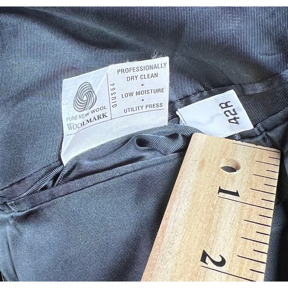 Hart Schaffner Marx Mens 42R Grey Wool Suit Jacket‎ Blazer Formal Business